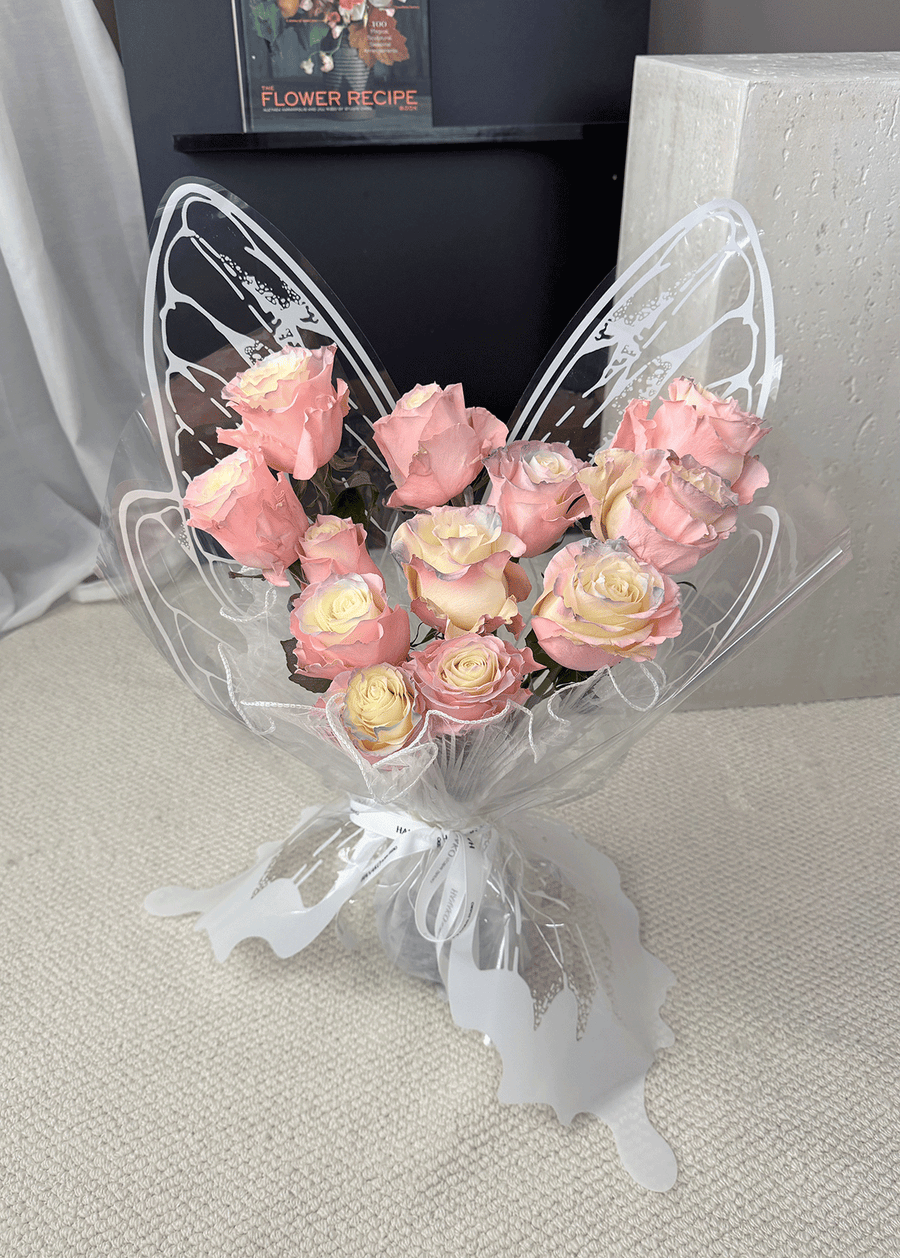 Vday Butterfly Rose Bouquet-Aurora Boreal