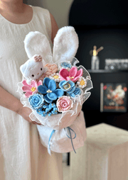 Fluffy Bunny Ear Crochet Bouquet