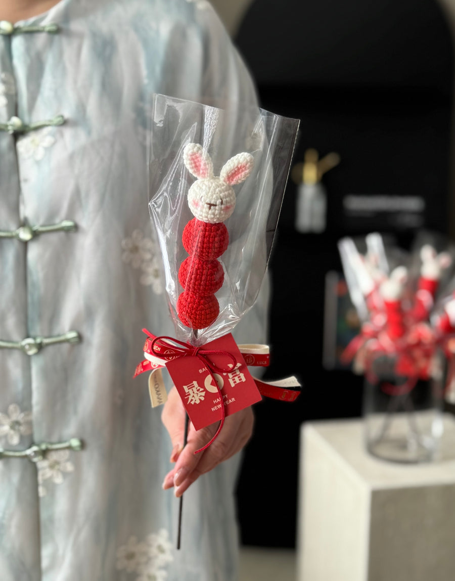 Handmade Bunny Crochet Tanghulu Skewer