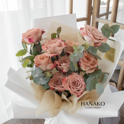 Korean Style Cappuccino Rose Bouquet(Pre-order)