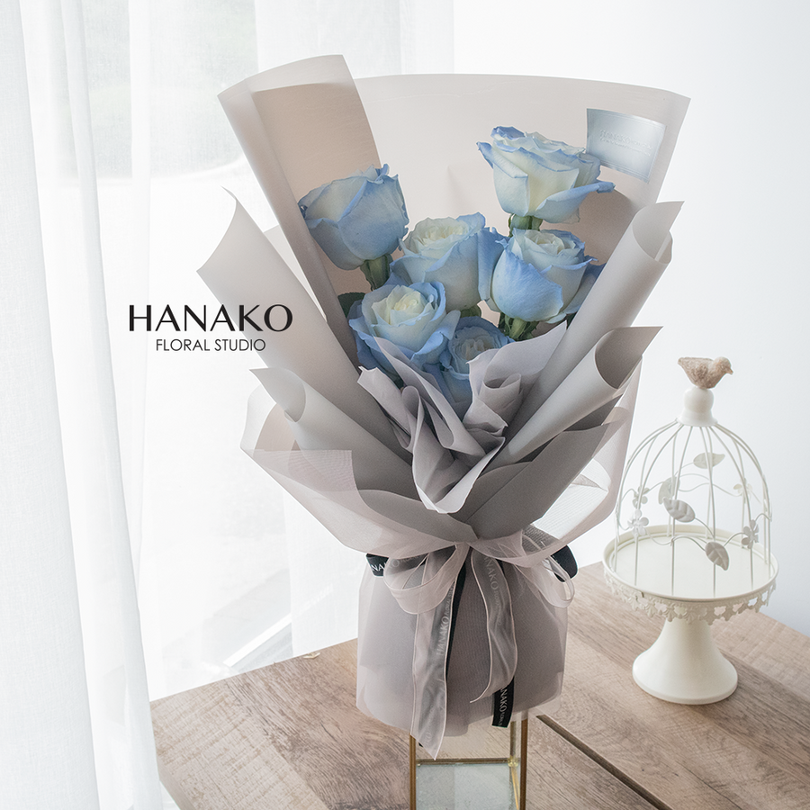 9/19 Powder Blue Rose Bouquet(Pre-order)