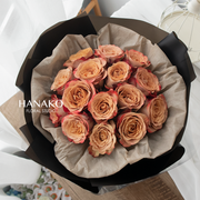 Classic Cappuccino Rose Round Bouquet(Pre-order)