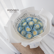 Classic Powder Blue Rose Round Bouquet(Pre-order)