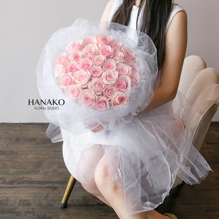 29/49/99 Chiffon Pink Roses Bouquet(Pre-order Item) – Hanako Floral Studio
