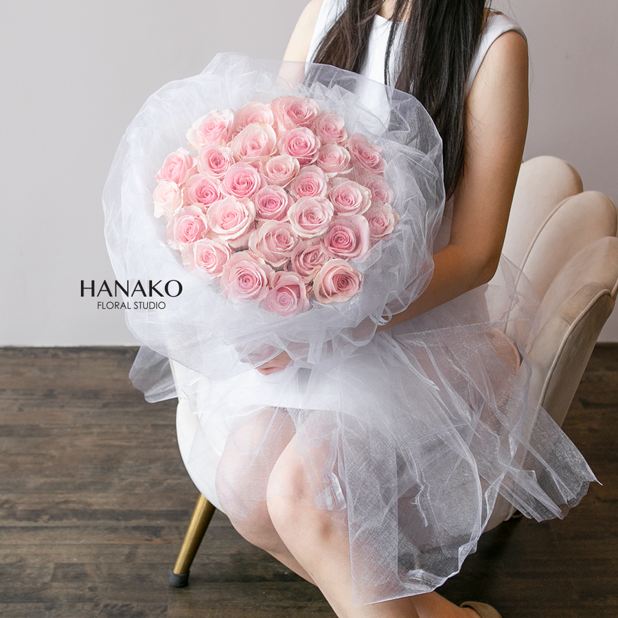 29/49/99 Chiffon Pink Roses Bouquet(Pre-order Item)