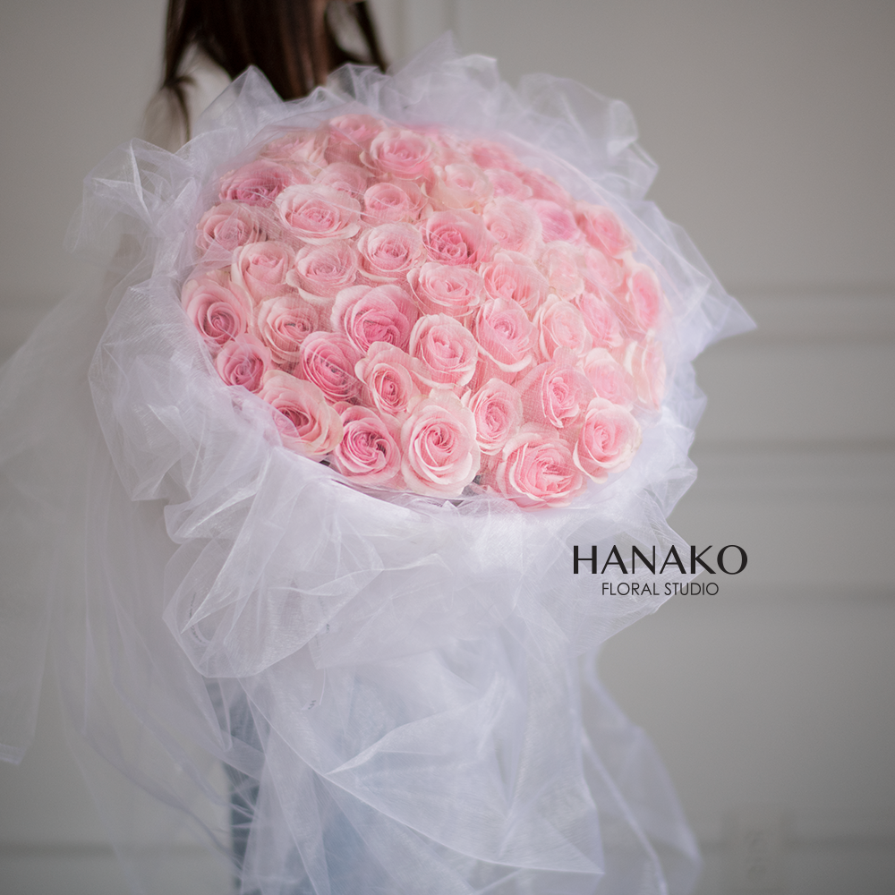 29/49/99 Chiffon Pink Roses Bouquet(Pre-order Item) – Hanako Floral Studio